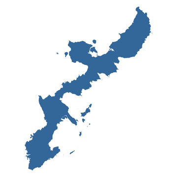 Vector outline map of Okinawa island in Japan
