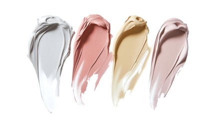 Makeup Liquid cream cosmetics smear foundation composition background, isolated cut out.