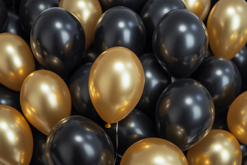Celebration party Black Gold balloons.