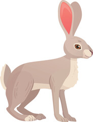 Obraz premium Wild hare cartoon character. Forest animal icon