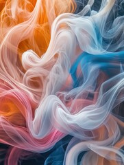 Fototapeta premium Vaporwave Art: Smoke Clouds in Abstract Pattern