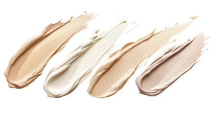 Makeup Liquid cream cosmetics smear foundation composition background, isolated cut out.