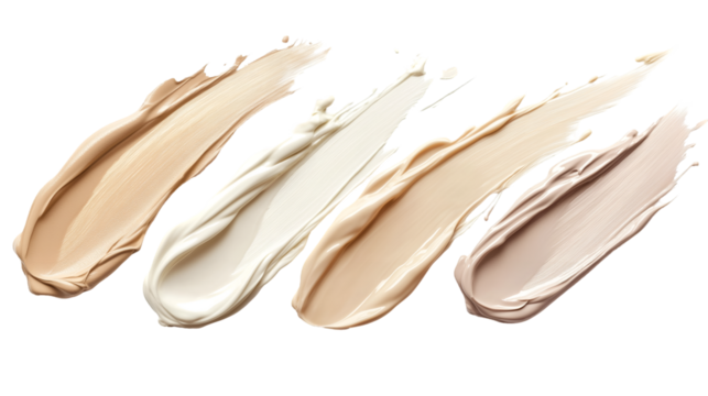 Makeup Liquid cream cosmetics smear foundation composition background, isolated cut out.