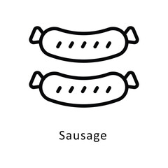 Sausage Vector Outline Icon. Eps10 File