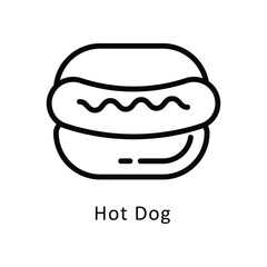 Hot Dog Vector Outline Icon. Eps10 File