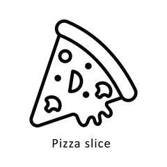 Pizza slice Vector Outline Icon. Eps10 File
