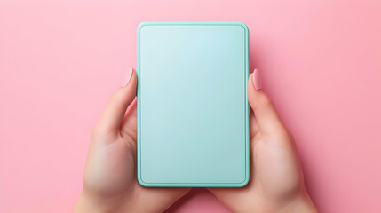 Pastel Green Smartphone Illustration on Pink