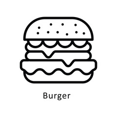 Burger Vector Outline Icon. Eps10 File