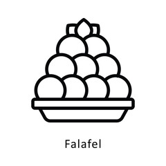 Falafel Vector Outline Icon. Eps10 File