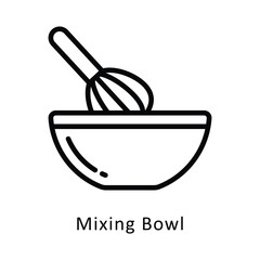 Mixing Bowl Vector Outline Icon. Eps10 File