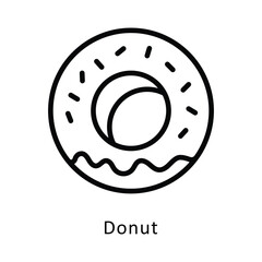 Obraz premium Donut Vector Outline Icon. Eps10 File