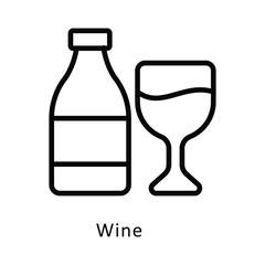 Wine   Vector Outline Icon. Eps10 File