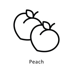 Peach   Vector Outline Icon. Eps10 File