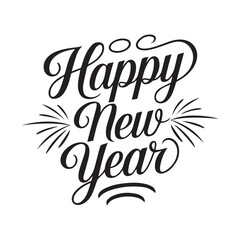 Elegant happy new year typography design
