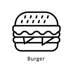 Burger   Vector Outline Icon. Eps10 File