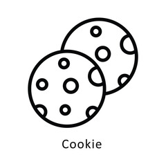 Cookie   Vector Outline Icon. Eps10 File