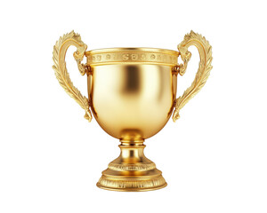 Golden trophy with ornate handles, symbolizing achievement and victory. This elegant award is perfect for celebrating success in competitions or events