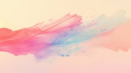A vibrant splash of watercolor paints, abstract and fluid shapes, symbolizing creativity and artistic freedom, isolated on a soft gradient background.