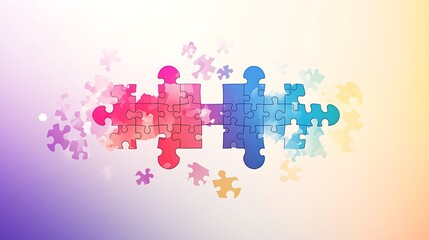 An equal sign formed by puzzle pieces with male and female symbols as parts of the design, clean and modern flat art style, human rights day concept