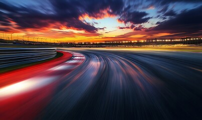 car driving on the highway at night, Generative Ai
