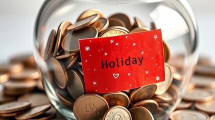 Scattered coinage, a sight in a jar.