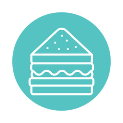 Sandwich Vector Circle Outline Icon. Eps 10 File