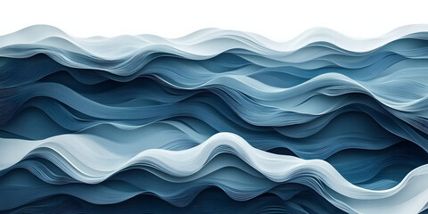 Fototapeta premium Abstract Papercut Blue Waves Background