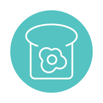 recommend clip art: Bread Omelette Vector Circle Outline Icon. Eps 10 File