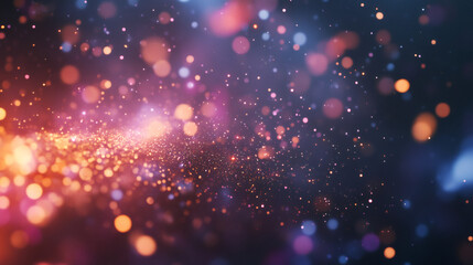 Festive bokeh lights creating a magical atmosphere on abstract background