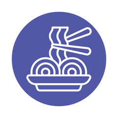 Pasta  Vector Circle Outline Icon. Eps 10 File