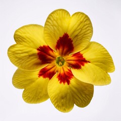 1 Primula sieboldii flower, white background.
