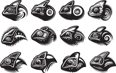 Chameleon Vector Silhouette Design