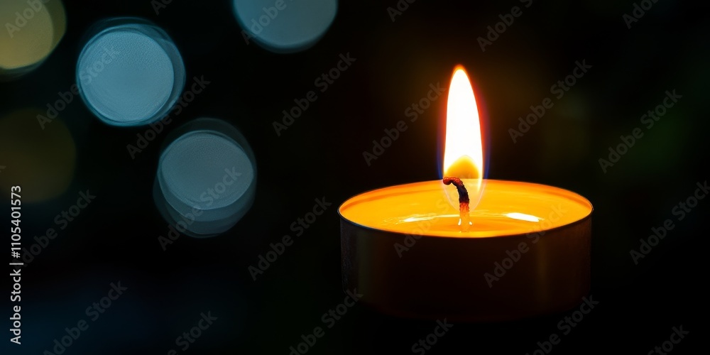 Aufkleber candle light illuminates a dark background, creating a warm and serene atmosphere. the soft glow of 