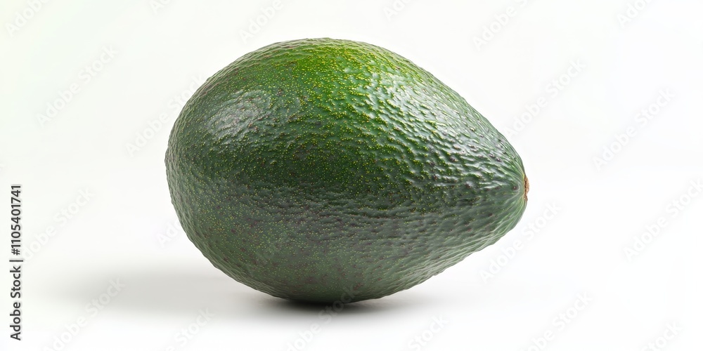 Poster fresh avocado isolated on a bright white background, showcasing the vibrant green color and smooth t