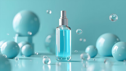Aqua Spray Bottle 3D Render