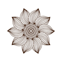 Simple Mandala Flower Designs in Mehndi Style, Ornamental Floral Vectors for Coloring Pages, Luxury Mandala Patterns. Abstract Oriental Henna Tattoo Style Vectors for Design Projects.