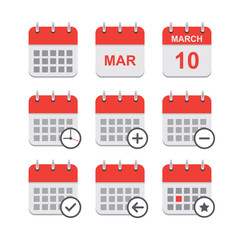 Modern Illustrator Color Calendar Icons Set | Minimalist Vector Design for Planners, Apps, and Websites | Editable and Scalable EPS Files | Perfect for Projects in 2024 and Beyond.