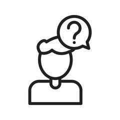 Doubt Icon vector image. Suitable for use on web apps, mobile apps, and print media