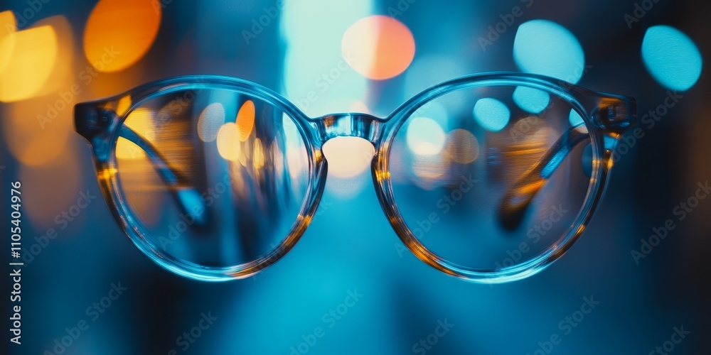 Leinwandbilder Blurry glasses photo showcasing a soft focus effect, ideal for creating a blurred background atmosphere with a stylized touch featuring blurry imagery. Perfect for artistic projects.