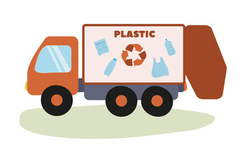 Recycling truck designed for plastic waste collection in urban areas