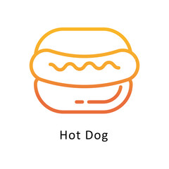 Hot Dog  vector outline Gradient Icon.Eps 10 file