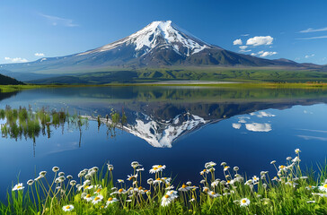 lake and mountains