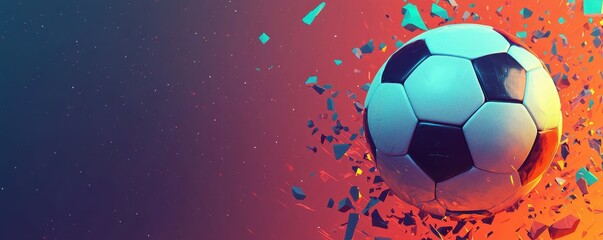 Fototapeta premium Abstract Soccer Ball Explosion Dynamic Sports Background