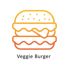 Veggie Burger  vector outline Gradient Icon.Eps 10 file