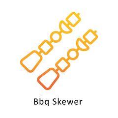 Fototapeta premium Bbq Skewer vector outline Gradient Icon.Eps 10 file