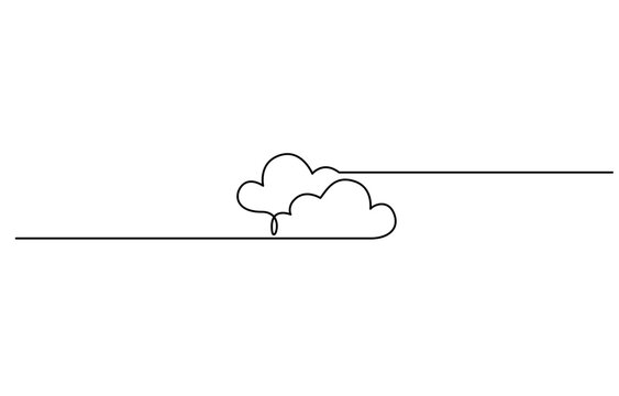 recommend clip art: Clouds one continuous line drawing, Vector illustration drawn with one continuous line of clouds in the sky. Single line concept of overcast cloudy weather, Cloud one line drawing.