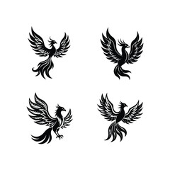 A stunning vector illustration of a Phoenix fire bird and character design, perfect for digital art projects, branding, and more.