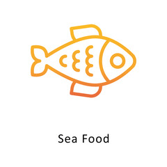 Sea Food  vector outline Gradient Icon.Eps 10 file