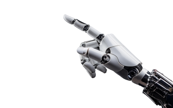 robot hand point at isolated