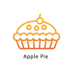 Apple Pie  vector outline Gradient Icon.Eps 10 file